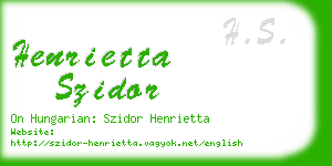 henrietta szidor business card